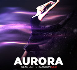 极品PS动作－极光线条(含高清视频教程)：Aurora - Polar Lights Photoshop Action